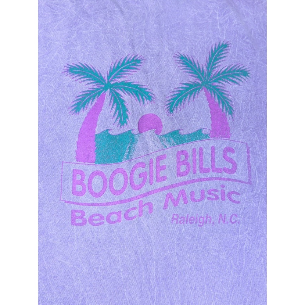 Boogie Bill's Beach Music Raleigh NC purple XL t shirt vintage small spots READ